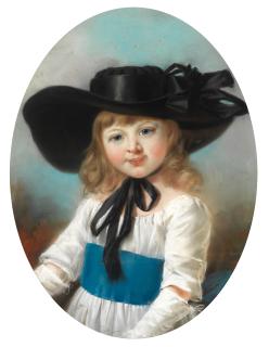 John Russell RA - Portrait of Laura Glover, later Mrs Vyner, in a white dress and black hat