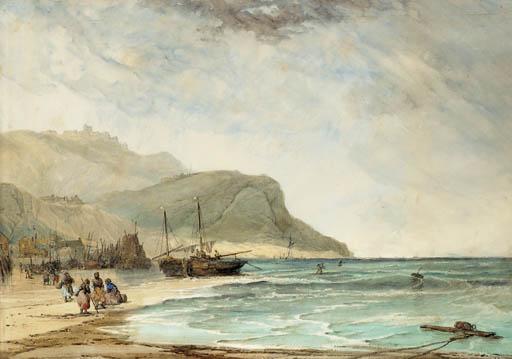 John Salmon - The Fishing Fleet In Harbour On The Northumberland Coast