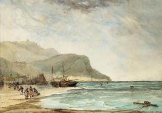 John Salmon - The Fishing Fleet In Harbour On The Northumberland Coast