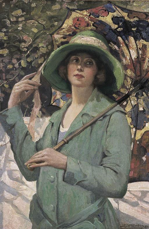 John Samuel Watkins - Portrait of the artist\'s wife