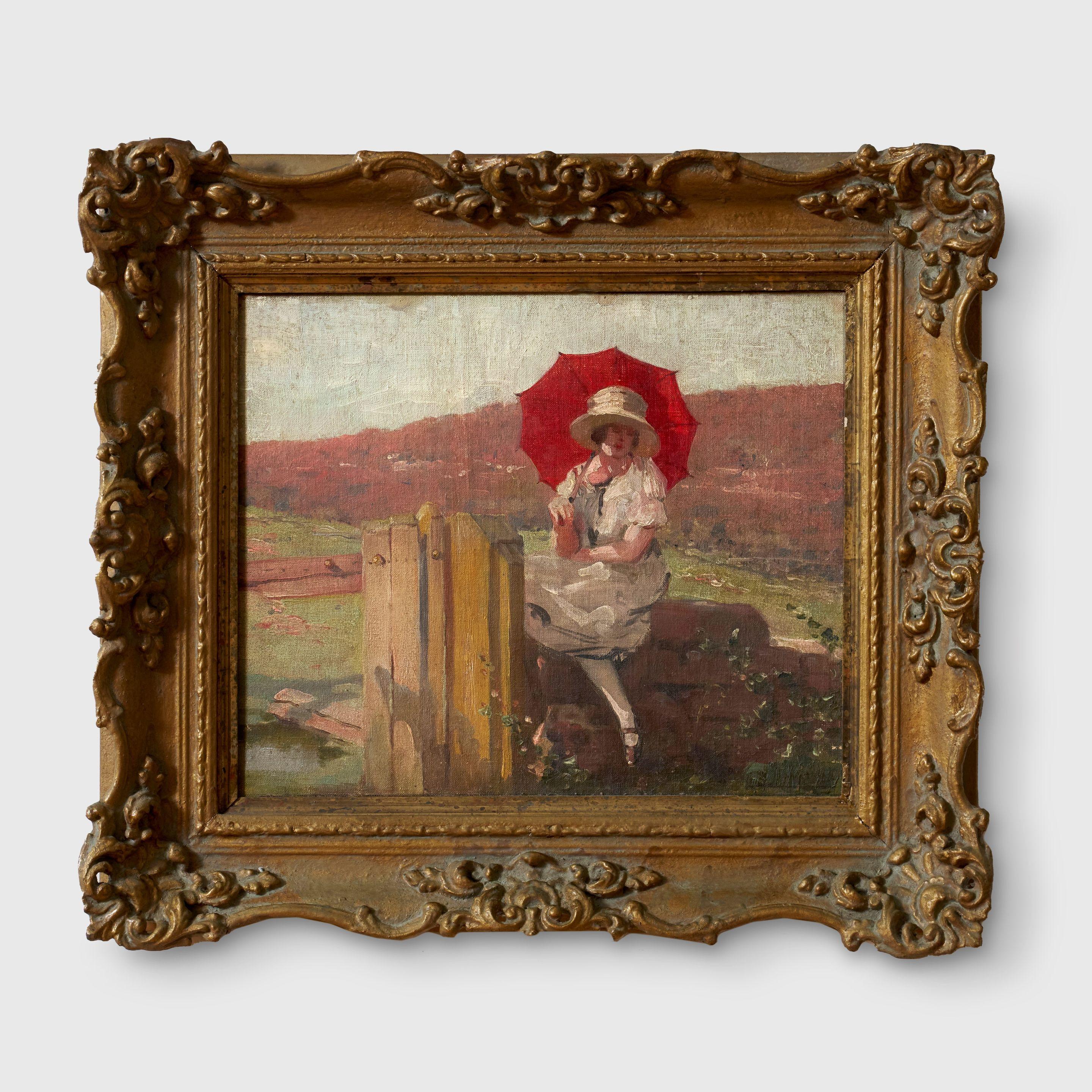 John Samuel Watkins - The Girl on the Garden Wall