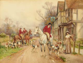 John Sanderson Sanderson Wells, R.B.A., R.I. - A Huntsman\'S Rest