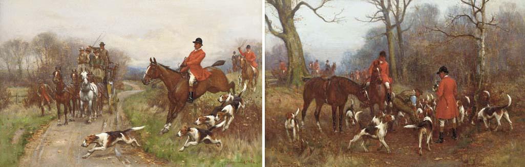 John Sanderson Sanderson Wells, R.B.A., R.I. - In full cry; and The kill