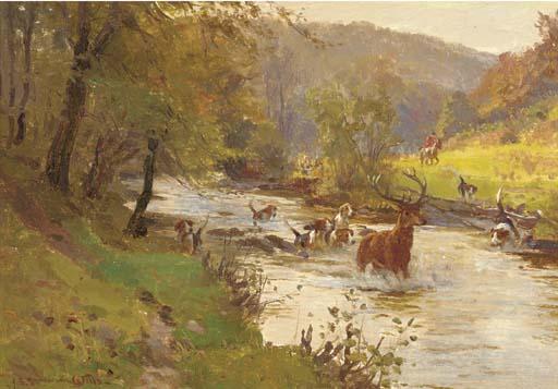 John Sanderson Sanderson Wells, R.B.A., R.I. - The stag hunt