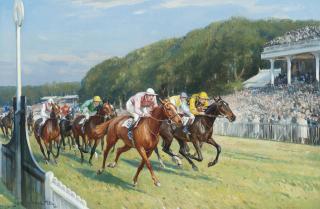 John Sanderson-Wells, R.I. - Service Kit winning the Goodward Steward\'s Cup, 1921