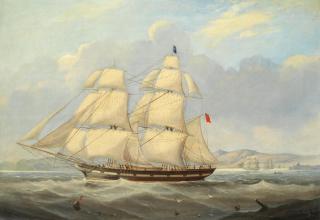 John Scott - A British merchant brig in coastal waters