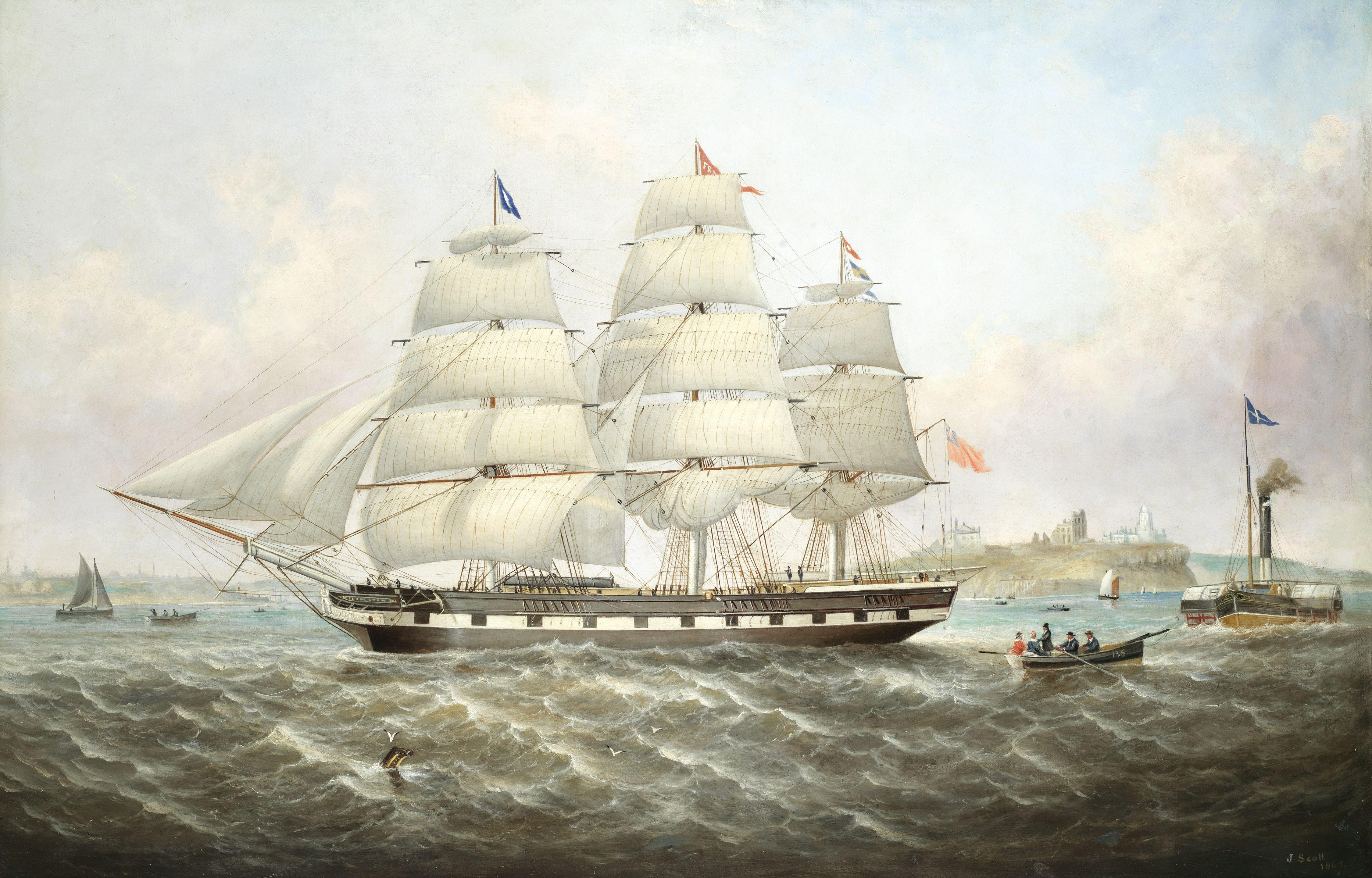 John Scott - Portrait of the Frank Shaw off Tynemouth
