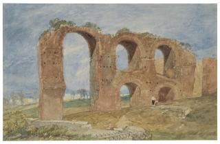 John Sell Cotman - A ruined Roman aqueduct