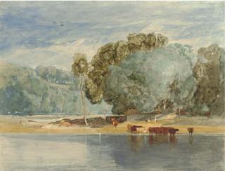 John Sell Cotman - River Scene With Cattle