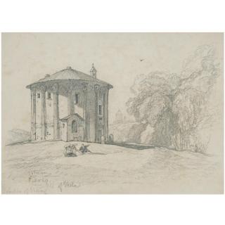 John Sell Cotman - Seated Figures Before The Temple Of Vesta, Rome