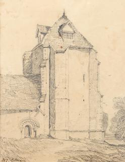 John Sell Cotman - South Burlingham Church, The Tower Seen From The North