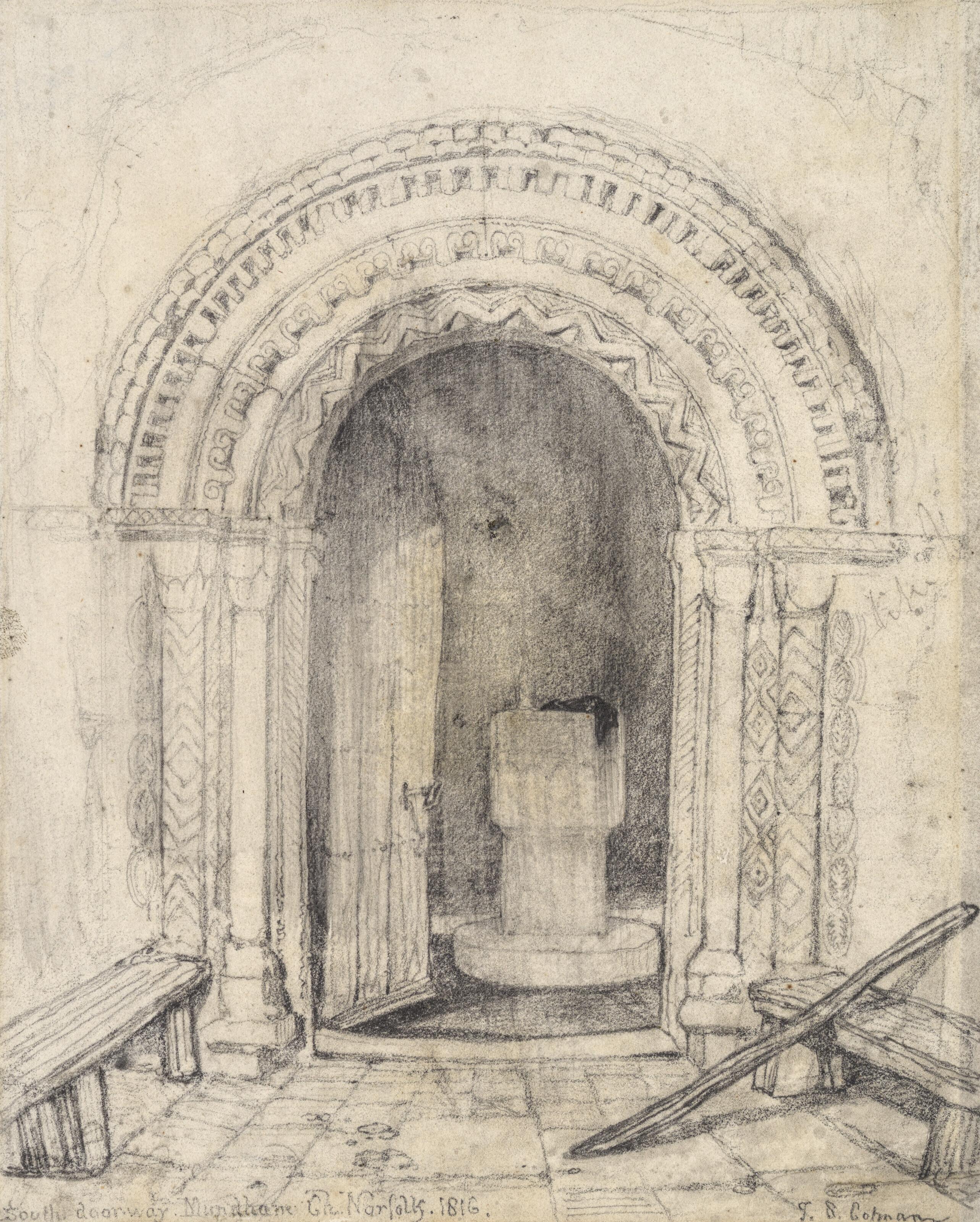 John Sell Cotman - South doorway, Mundham church, Norfolk