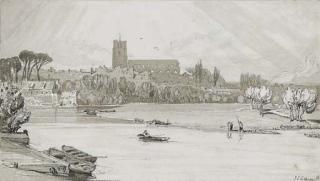 John Sell Cotman - The church of Saint Michael looking across the river Waveney, Beccles, Suffolk