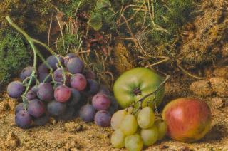 John Sherrin - Grapes and Apples by a Mossy Bank