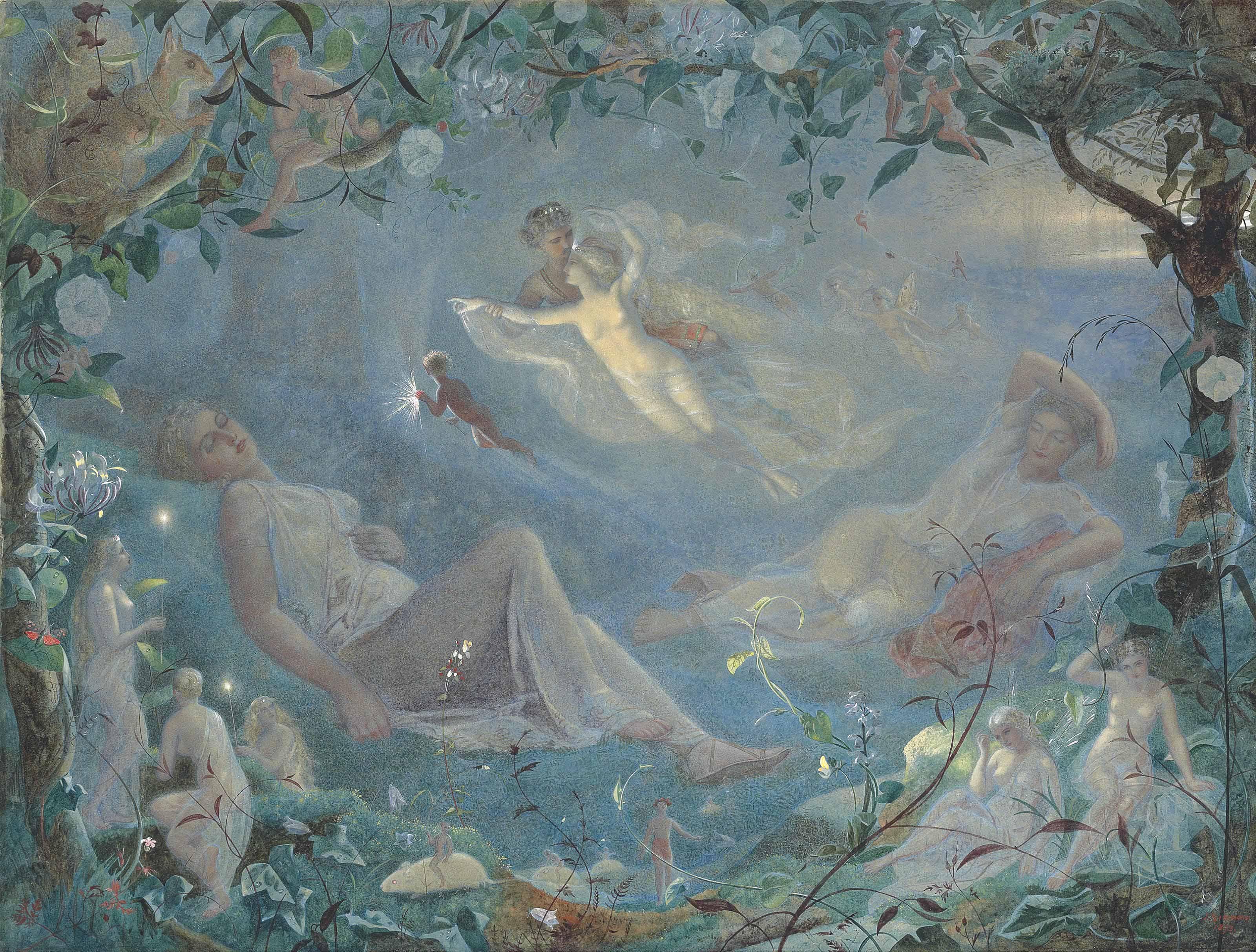 John Simmons - Titania asleep: a scene from \'A Midsummer Night\'s Dream\', Act II, Scene ii