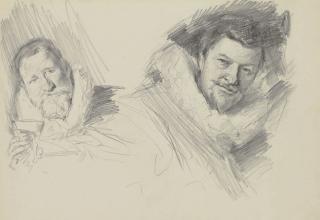 John Singer Sargent - Studies of Two Heads from \'The Banquet of the Officers of the St. George Civic Guard,\' after Frans Hals
