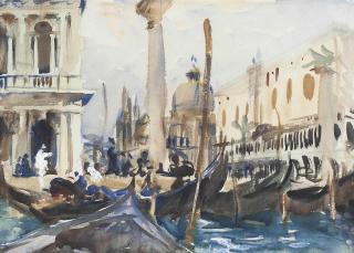 John Singer Sargent - The Piazzetta with Gondolas