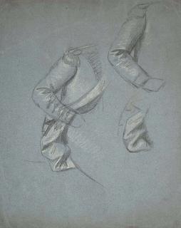 John Singleton Copley, R.A. - Drapery studies for The Death of Major Peirson; and The Baptism of Saint John the Baptist (recto and verso)