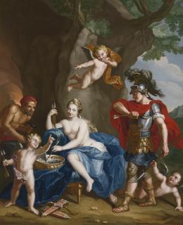 John Singleton Copley - Mars, Venus And Vulcan:  The Forge Of Vulcan