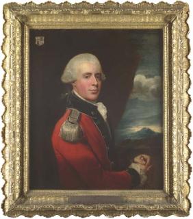 John Singleton Copley - Portrait of Henry Belasyse, 2nd Earl Fauconberg (1743-1802), half-length, in uniform, in a landscape