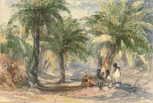 John Skinner Prout - Aboriginal family in a fern Valley