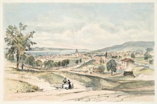 John Skinner Prout - Hobart Town From The New Town Road;  Hobart Town From Kangaroo Bay; Hobart Town From The New Wharf; New Town, Mount Direction & C. From Newlands; And Port Arthur V.D.L.