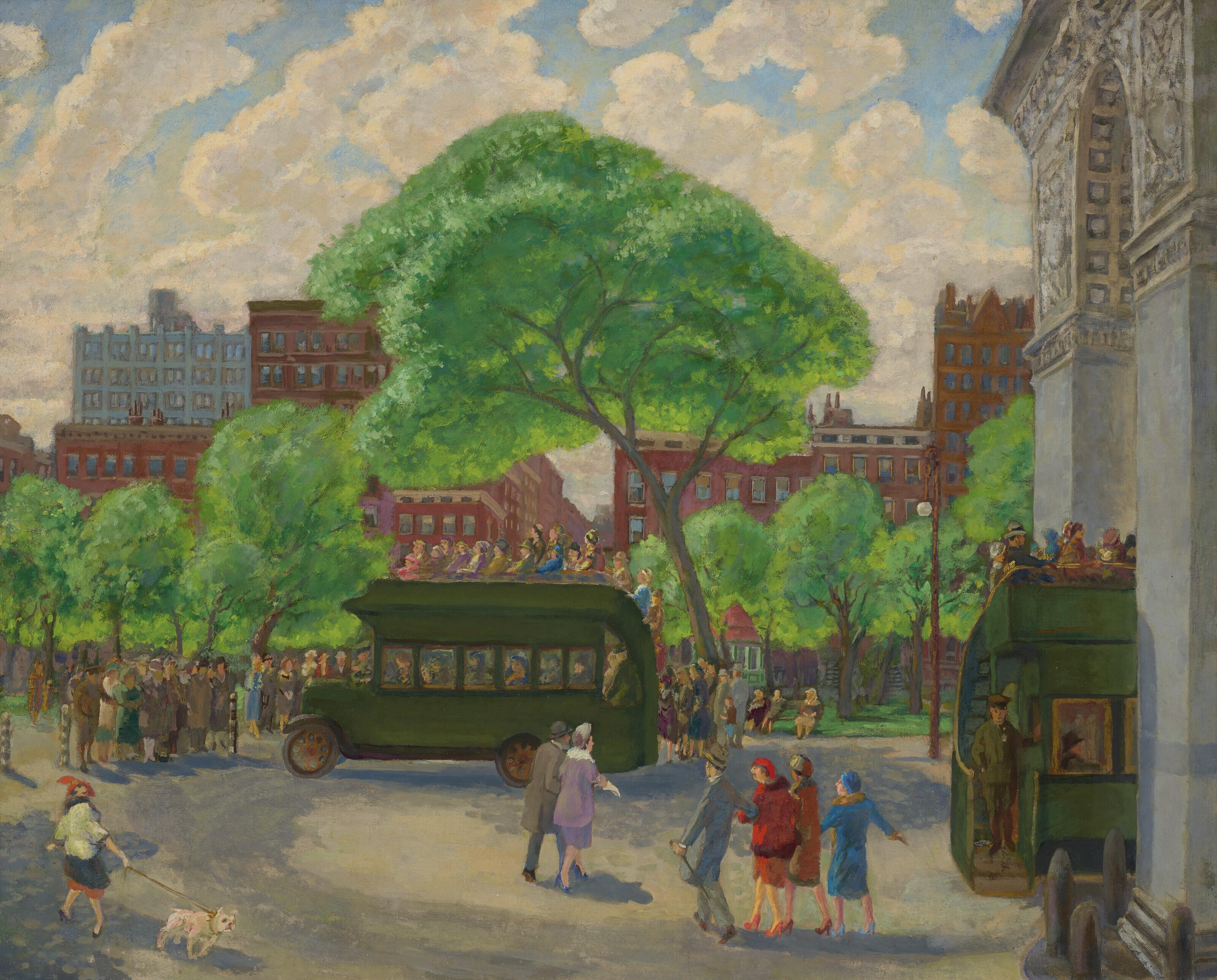 John Sloan - Buses in the Square