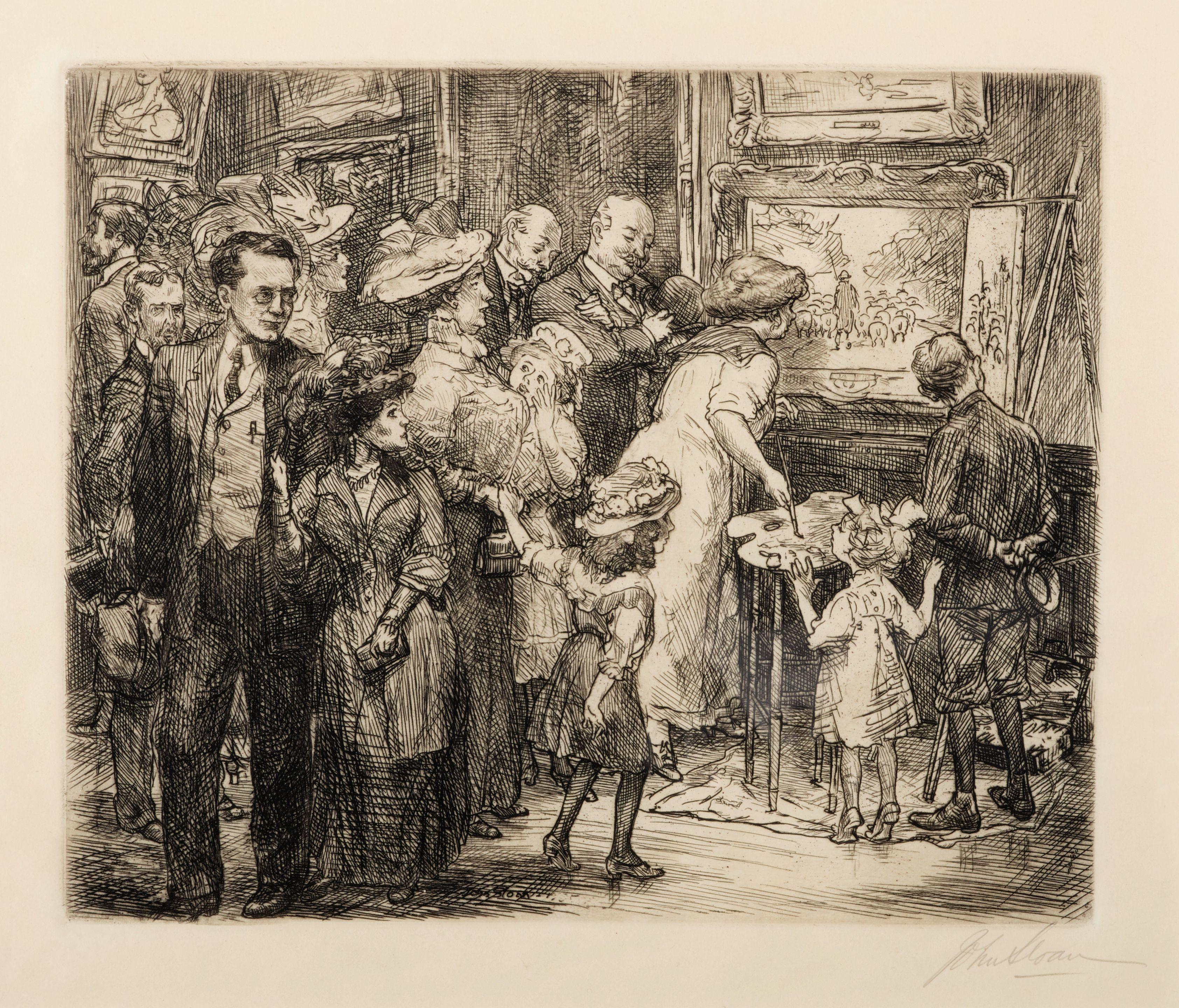 John Sloan - Copyist At The Metropolitan Museum (An Amateur Artist)
