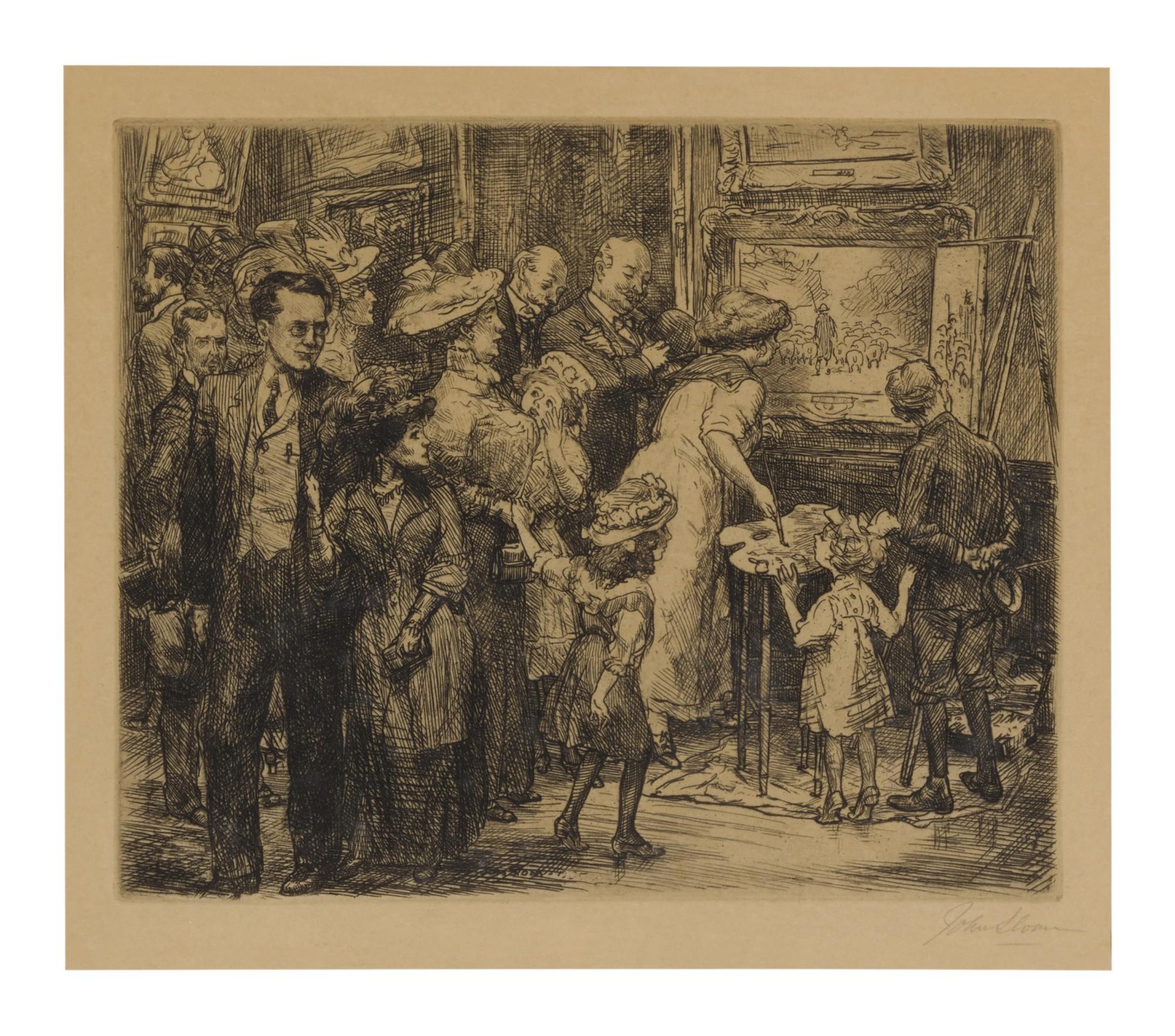 John Sloan - Copyist At The Metropolitan Museum (Morse 148)