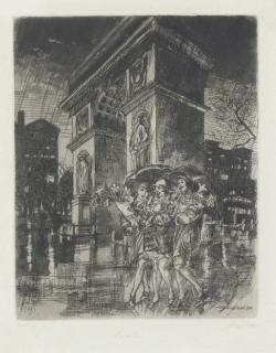John Sloan - Easter Eve, Washington Square (Morse 222)