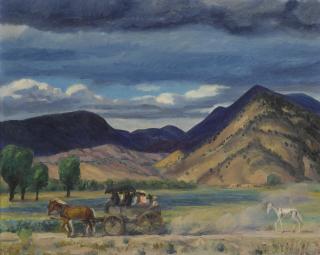 John Sloan - Going To Church, River Chama, New Mexico