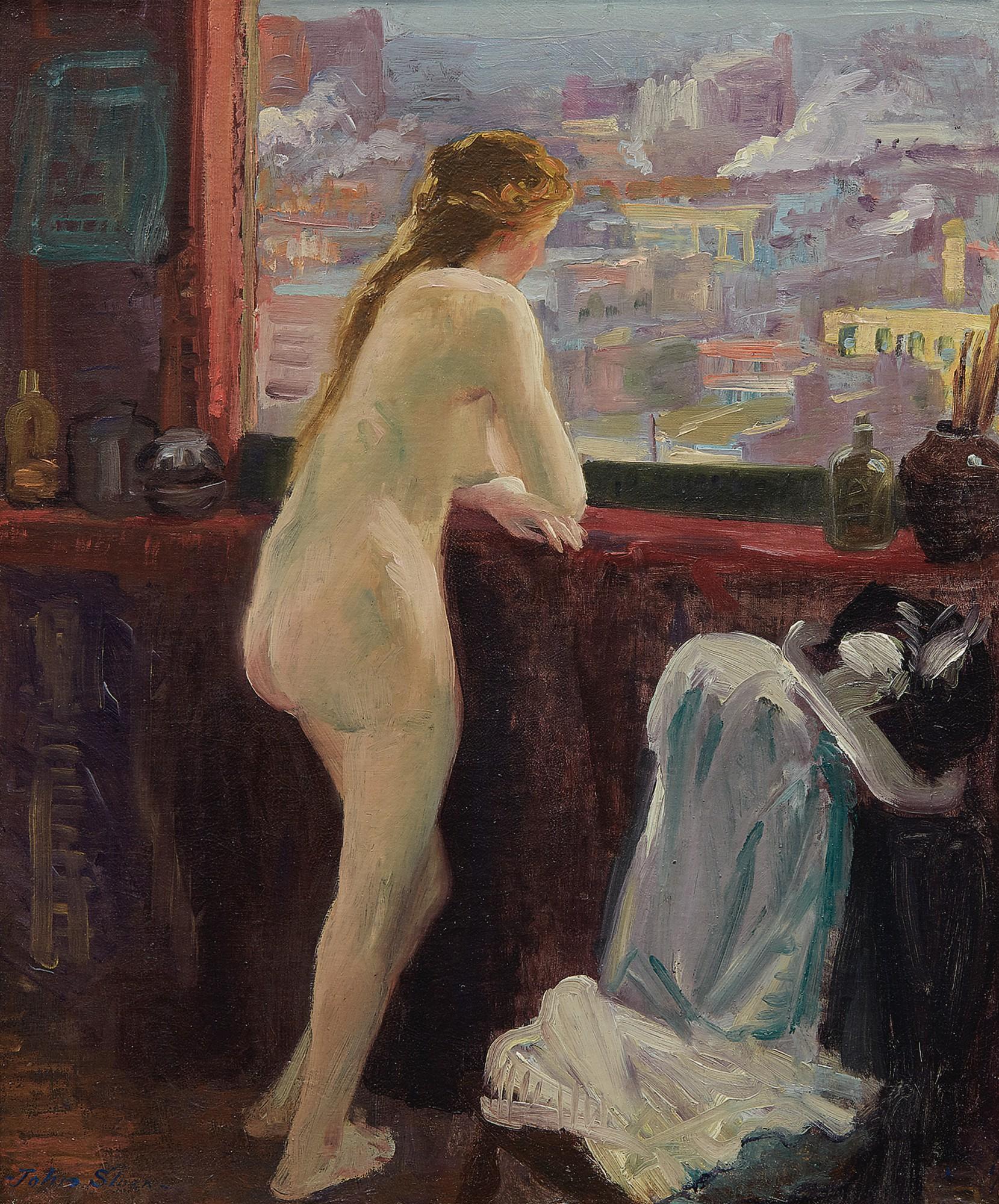 John Sloan - Nude at Window over Greenwich Village