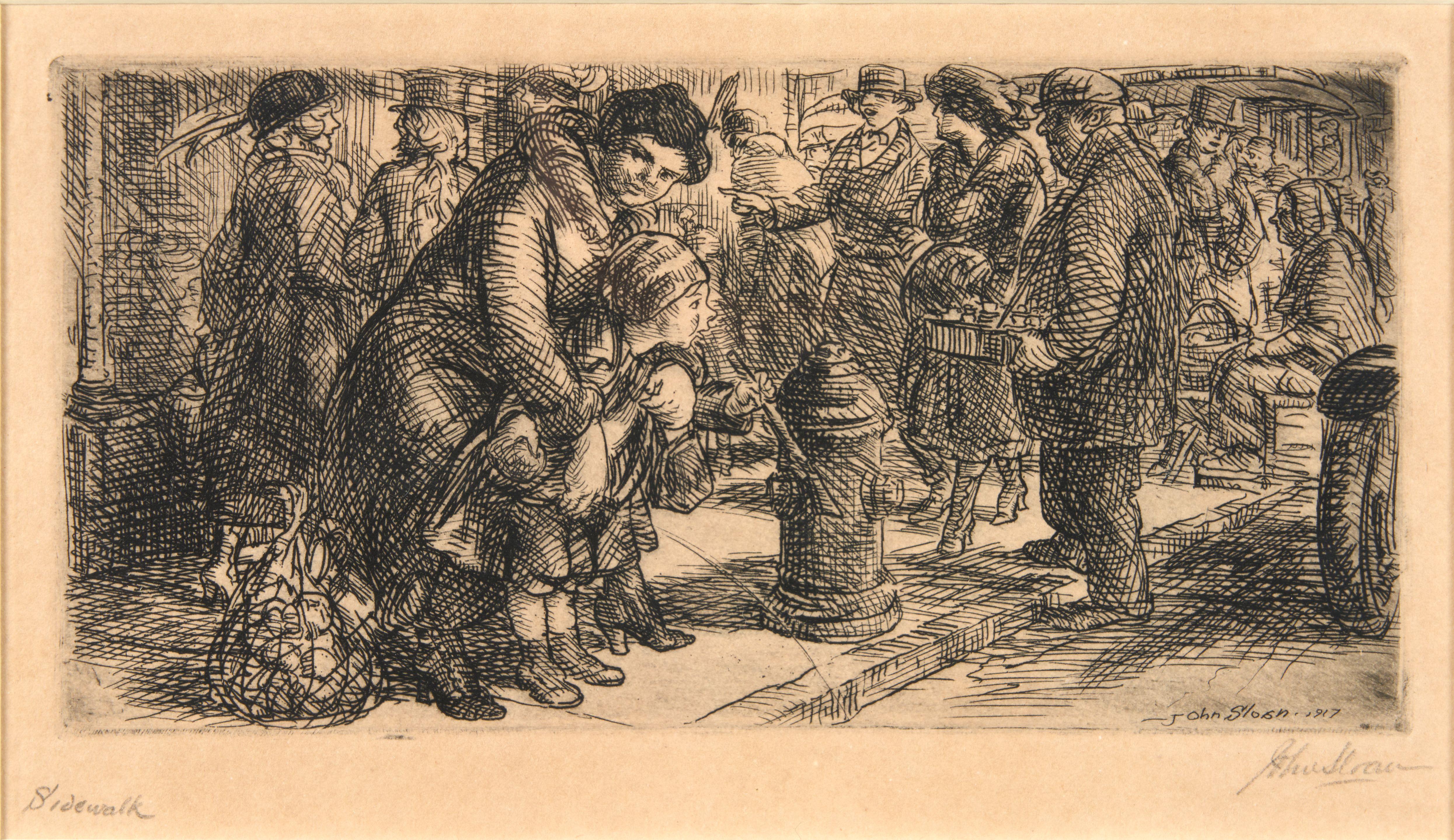 John Sloan - Sidewalk