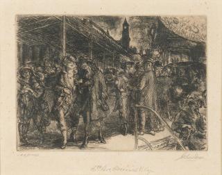 John Sloan - Sixth Avenue, Greenwich Village; Wake on the Ferry (2 works)