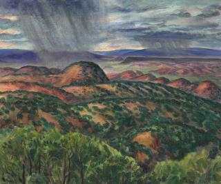 John Sloan - Sun Cloud Shower, Bishop\'s Lodge