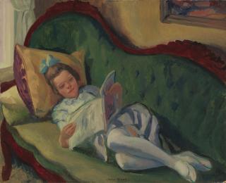 John Sloan - Young Girl Reading, Gloucester