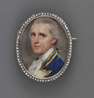 John Smart - A Naval Captain In Gold-Bordered Naval Uniform With White Facings And Cravat, Powdered Hair En Queue