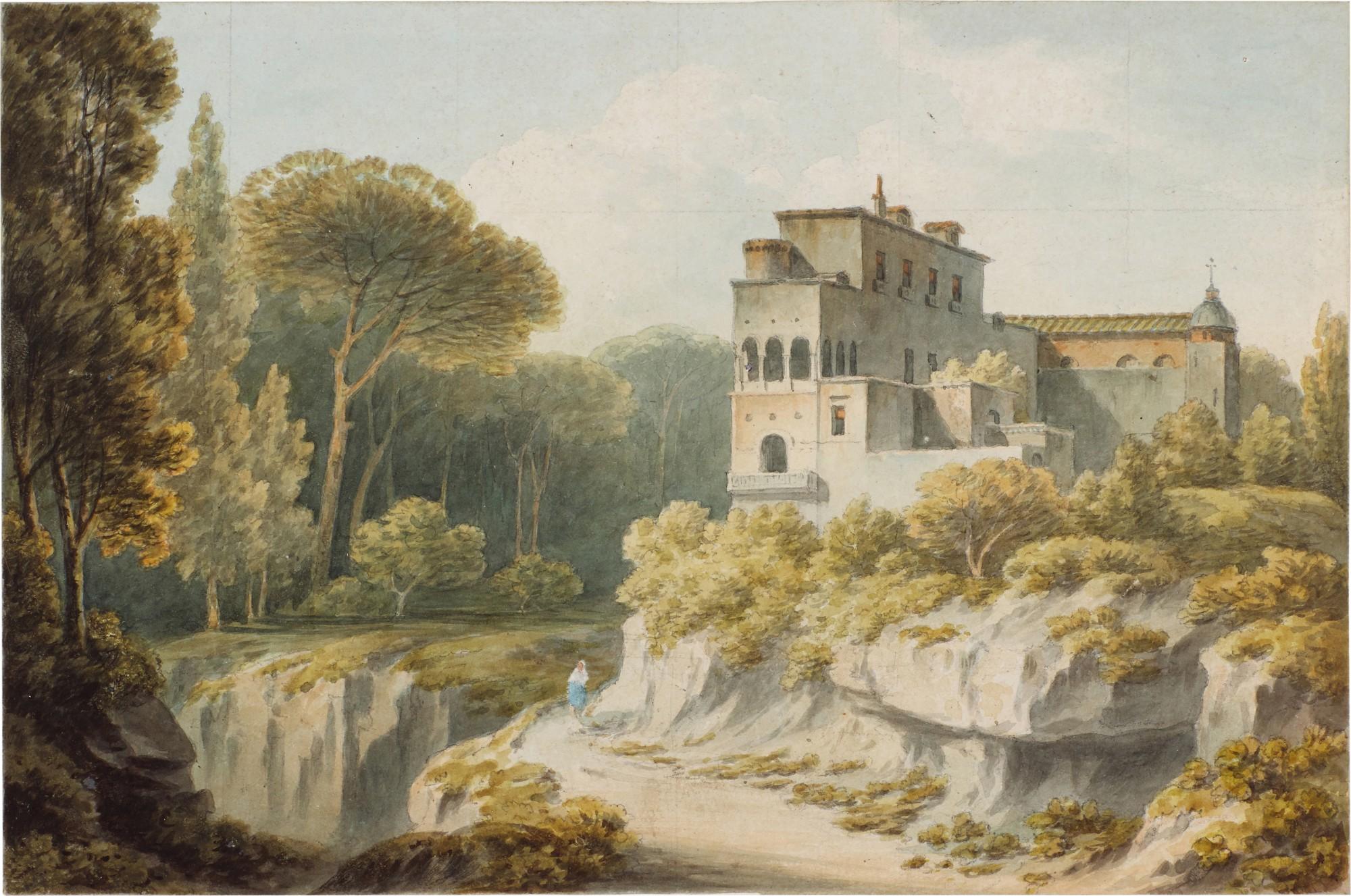 John Smith - A villa by a gorge, probably Italy