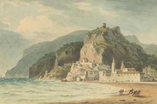 John Smith - View of Amalfi, on the Gulf of Salerno with figures in the foreground