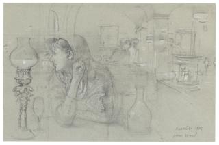 John Stanton Ward, R.A. - Annabel\'S - Susie Drinking Champagne