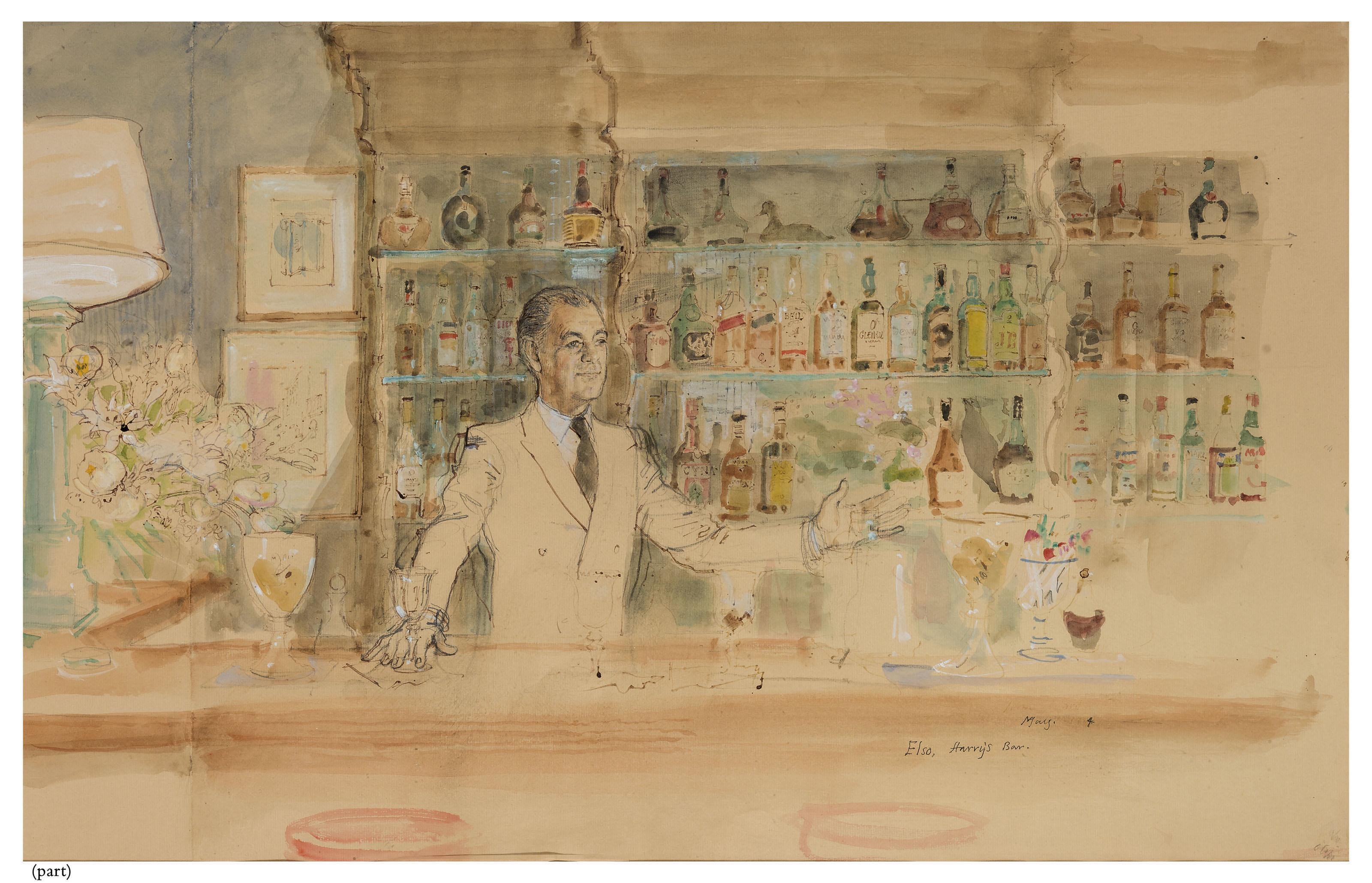 John Stanton Ward, R.A. - Elso, Harry\'s Bar (i); Building Harry\'s Bar, July 1978; Peter Witney & Johnnie (ii); Harry\'s Bar, Venice (iii)