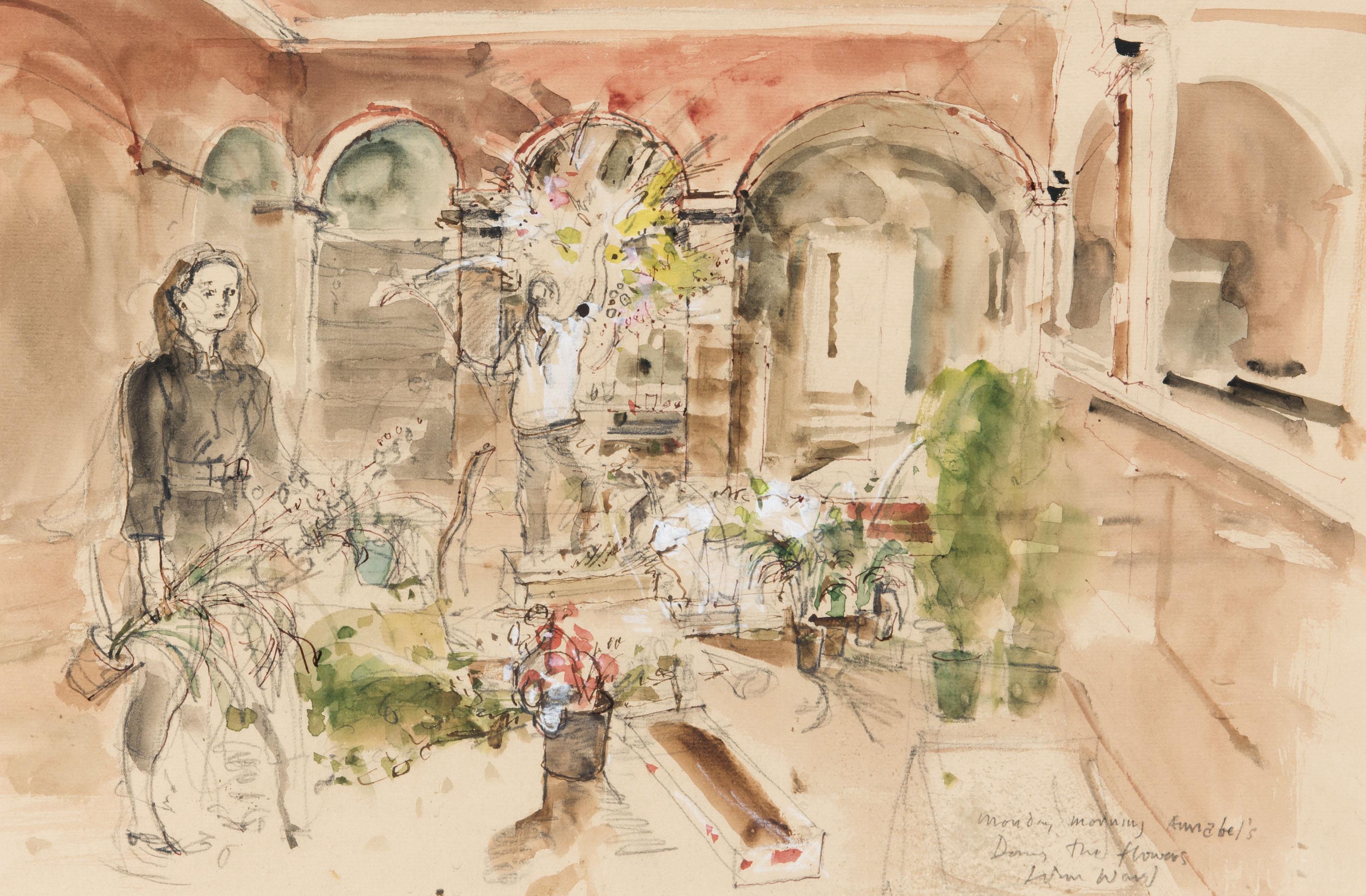 John Stanton Ward, R.A. - Monday Morning Annabel\'s, Doing the Flowers