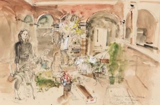 John Stanton Ward, R.A. - Monday Morning Annabel\'s, Doing the Flowers