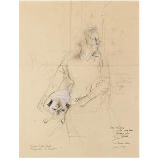 John Stanton Ward, R.A. - Valerie Scott And Her Pug Sophie Saffron