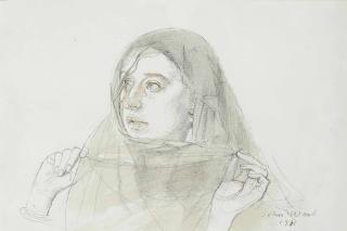 John Stanton Ward, R.A. - Veiled face I