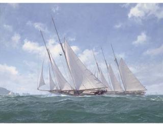 John Steven Dews - America\'c Cup Jubilee, 2001:  Zaca a Te Moana and Shenandoah of Sark racing of the Needles