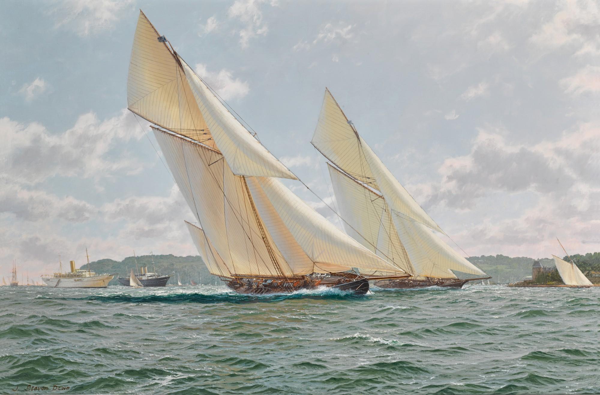 John Steven Dews - \'Brynhild II\' racing off Cowes