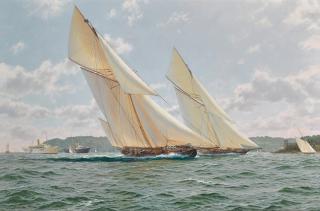 John Steven Dews - \'Brynhild II\' racing off Cowes