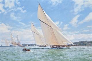 John Steven Dews - Lulworth taking line honours at Cowes Week, 1926