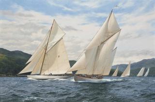 John Steven Dews - Moonbeam and Kentra on the windward leg, the Clyde